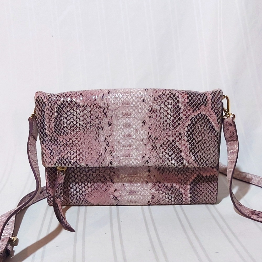 Nordstrom Pink Snake Print Crossbody Bag